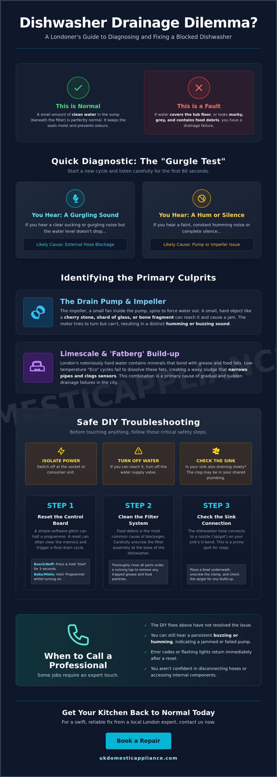 Dishwasher Not Draining Repair: A London Homeowner’s Guide to Quick Fixes Dishwasher Not Draining Repair: A London Homeowner’s Guide to Quick Fixes